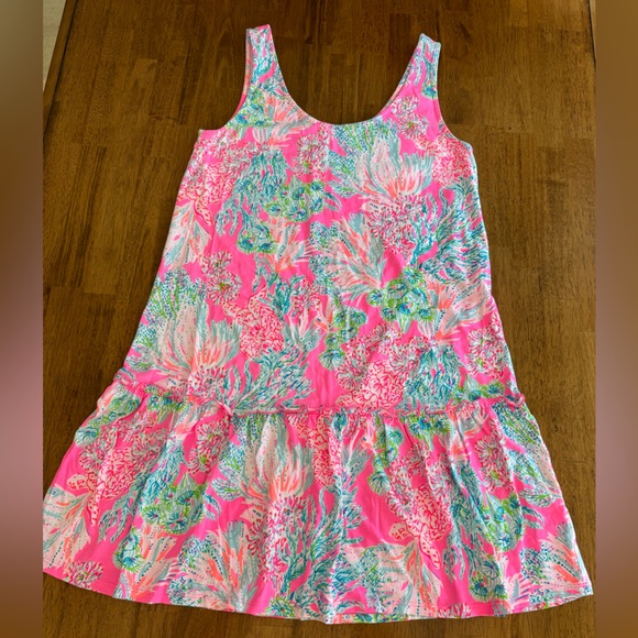 Lilly Pulitzer Skyelar Tank Dress SZ S Prosecco Pink Seaing Things - Picture 6 of 15